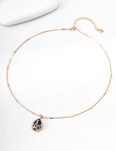 S925 Sterling Silver Vintage Sapphire Blue Necklace