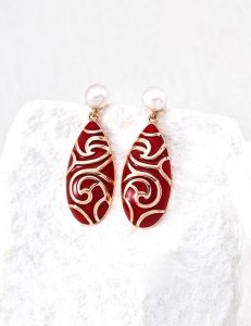 S925 Sterling Silver Chinese-style Red Earrings