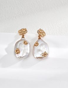S925 Sterling Silver Baroque Pearl Earrings