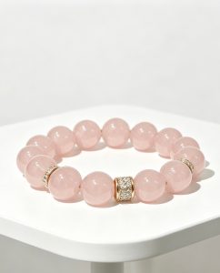 S925 Sterling Silver Natural Pink Crystal Bracelet