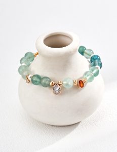 S925 Sterling Silver Green Crystal Bracelet