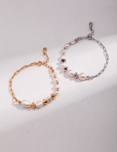 S925 Sterling Silver Baroque Pearl Bracelet