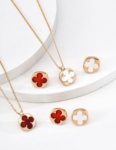 S925 Sterling Silver Four-Leaf Clover Jewelry Set