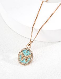 S925 Sterling Silver Tiffany Blue Butterfly Necklace