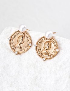 S925 Sterling Silver Vintage Coin Stud Earrings