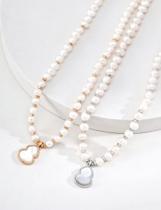 S925 Sterling Silver Pearl Gourd Necklace