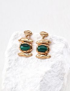 S925 Sterling Silver Vintage Green Stone Pendant Necklace