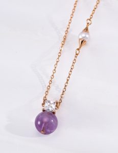 S925 Sterling Silver Purple Pendant Necklace for Women